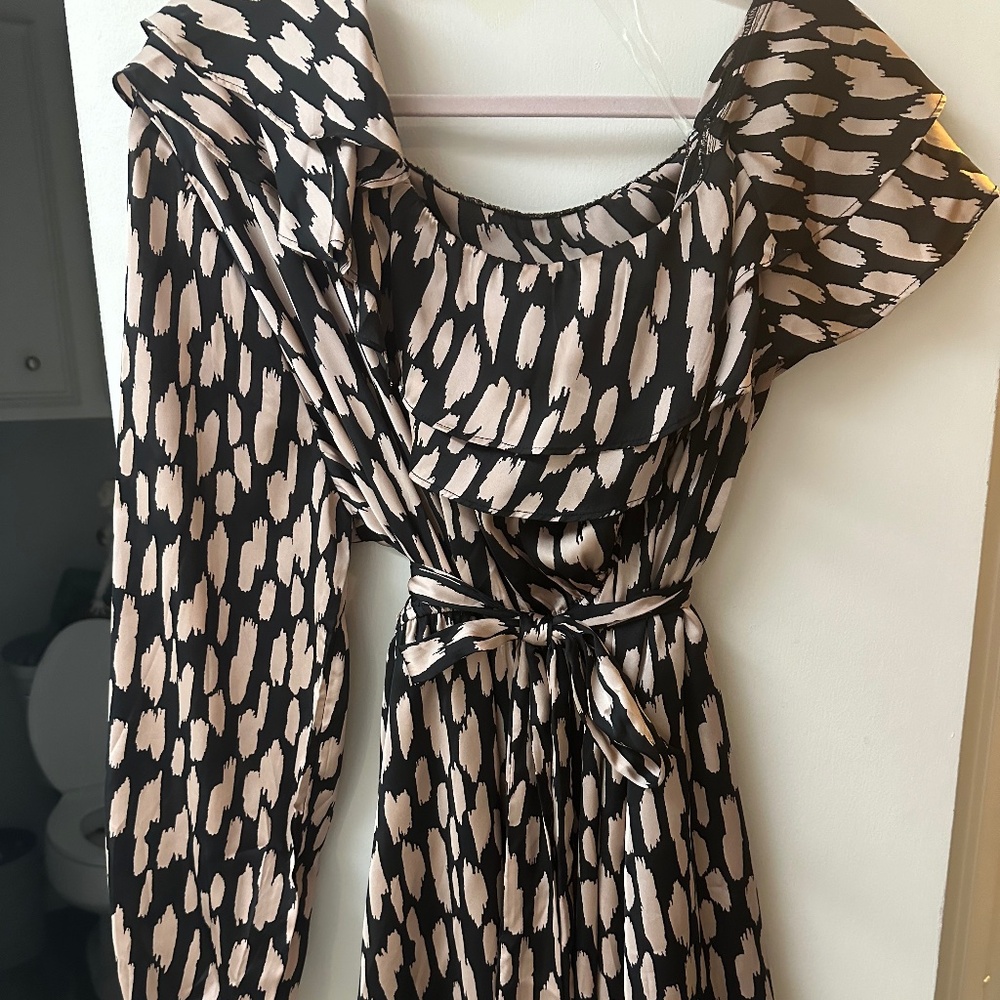 one-shoulder satin dress